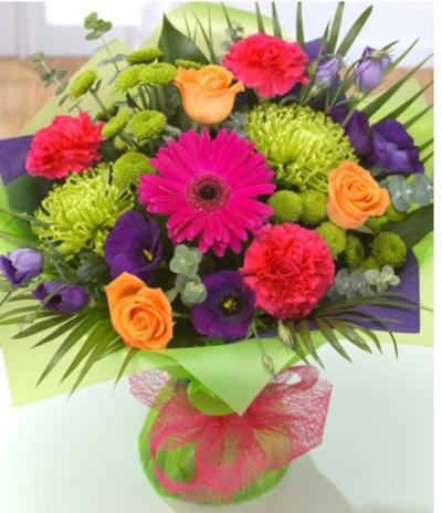 Wow Aqua Pack - Beautiful Aqua packed bouquet of strong vibrant colours